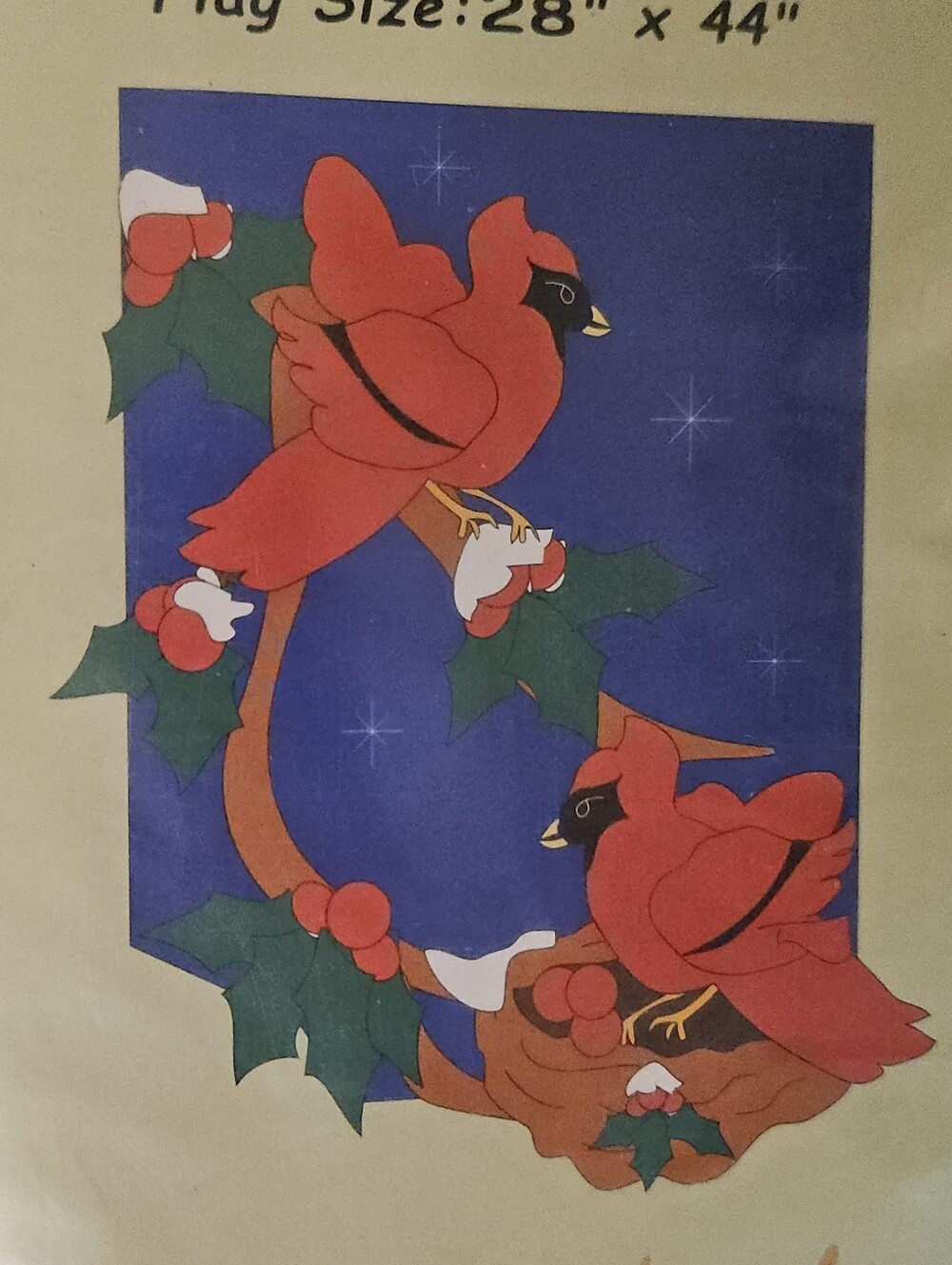 Holiday Winter Cardinals Large Size Pole Flag